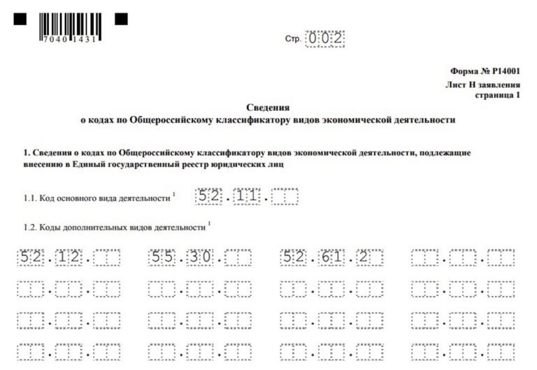 Заявление на внесение оквэд для ип образец